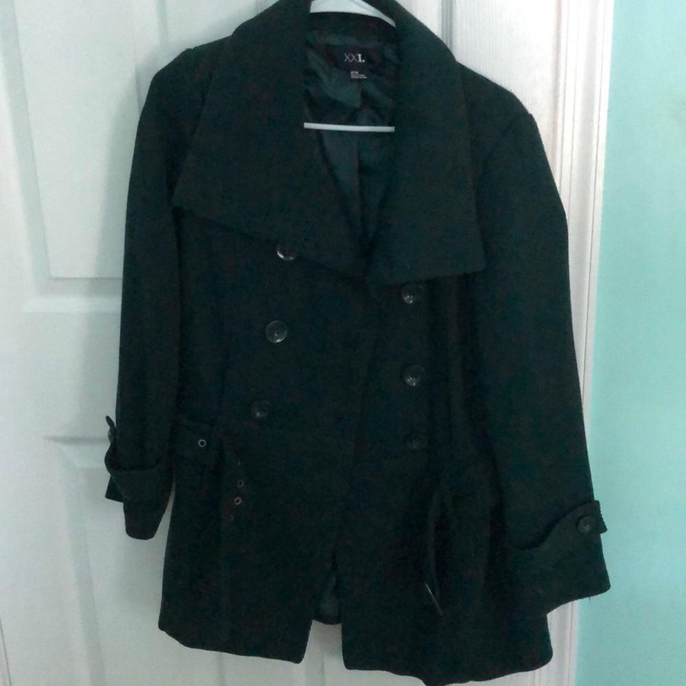 Forest green peacoat